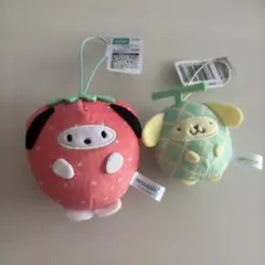 Sanrio フルーツきぐるみマスコット　ポムポムプリン　ポチャッコ