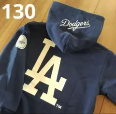 ドジャース　パーカー 裏起毛　130サイズ　　トレーナー　スウェット　ネイビー