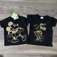 新品ミッキーミニーTシャツ2枚セット80.90兄弟オソロ