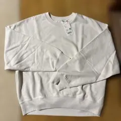 Ｌ　スエットシャツ　オフホワイト　綿　ユニクロ　トレナー　新品　未使用
