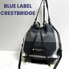 ブルーレーベルクレストブリッジ　巾着　2way ショルダーバッグ　チェック