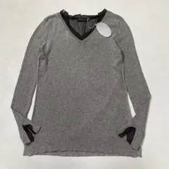 未使用 DAMA collection フリル シフォン リネン Vネックニットのサムネイル