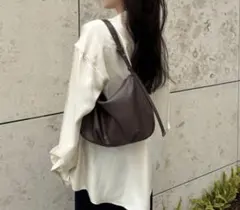 美品macotoコラボefoleバックダークブラウン ショルダーバッグ