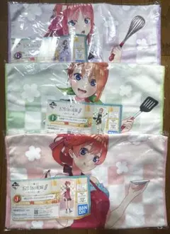 d*i様 一番くじ　五等分の花嫁 中野二乃　四葉　五月 フラワーエプロン　タオル