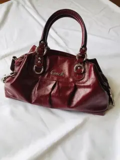 COACH パテントレザー 2way ショルダーバッグ レッド - メルカリ