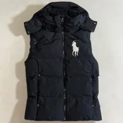 【極美品】ポロラルフローレン ダウンベスト 表記XS ブラック ビックポニー