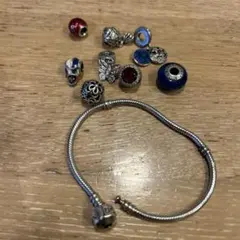 PANDRA シルバー ブレスレット　チャーム8個セット