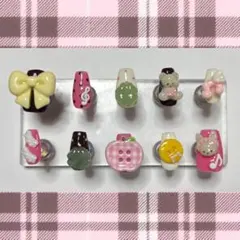 ネイルチップ ウィッシュコア リボン クローバー ピンク
