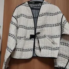 キルティングジャケット ノーカラージャケット