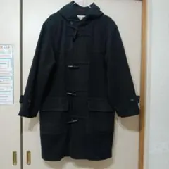 メンズ、ダークグレー ダッフルコート フード付き