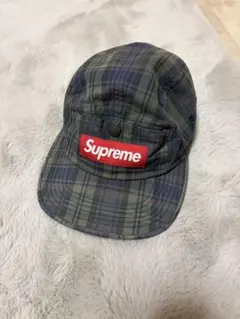 Supreme グリーン系チェックキャップ