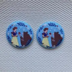 Disney ディズニー 刺繍 缶バッジ 白雪姫 2コセット