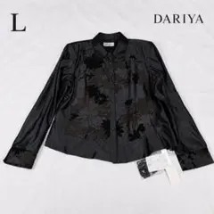 DARIYA 花柄 シャツ ジャケット L チャコールグレー DEC-0477