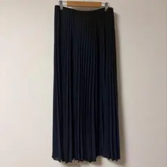 今期UNIQLO:C ネイビー*ブラック　プリーツスカート L