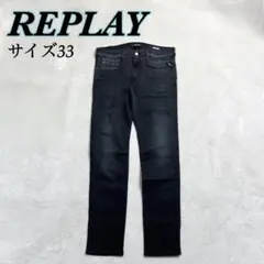【新品】 REPLAY リプレイ デニムパンツ サイズ33 ブラック ストレッチ