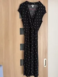 H&M 黒白ドット ラップドレス S
