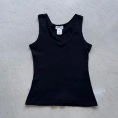 90s agnes b. black ribbed tank top 黒のサムネイル
