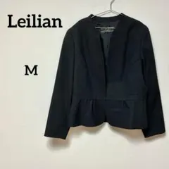 Leilian Original ノーカラージャケット 黒 シンプル 上品