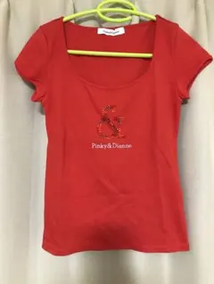 人気商品レアなPinky & Dianne ストーン装飾 半袖Tシャツ ３８のサムネイル