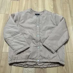 新品★コムサイズム　ベージュ中綿入り丸首ブルゾン150cm