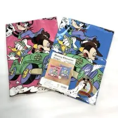 ミッキーマウス　ミニーマウス　座布団カバー　2枚　レトロ　未使用品