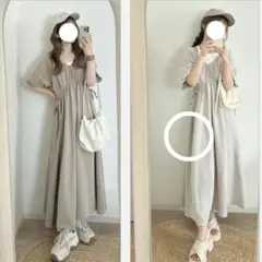 美品 linoluce choco ギャザーワンピース