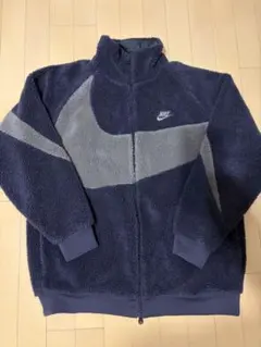 Nike フリースジャケット XXL ネイビーパープル・グレー リバーシブル