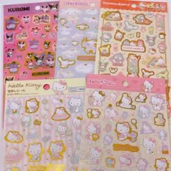 サンリオキャラクターズ　マイメロ キティ　クロミ　シナモン　箔押しシール