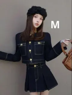 Darich ダーリッチ DDボタンノーカラーデニムジャケット インディゴ M