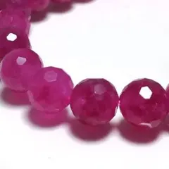 ね*こ様 【天然石】ルビー 8mm 128面カット ブレスレット08008