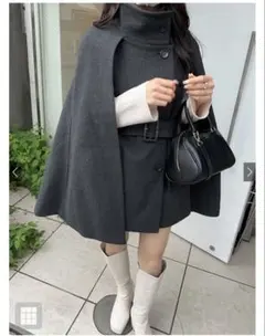 GRL ベルト付きハイネックケープスコート[ze749]