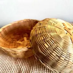 竹製丸型バスケット小型