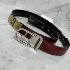 新品 ポールスミス ダブルラップ ブレスレット ワインレッド 本革