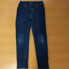 GU ダークブルー スリムフィット長ズボン