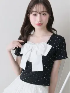 OLIVE des OLIVE リボン映え半袖トップスのサムネイル
