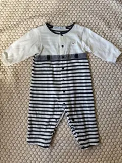 familiar ストライプ　ロンパース カバーオール　70
