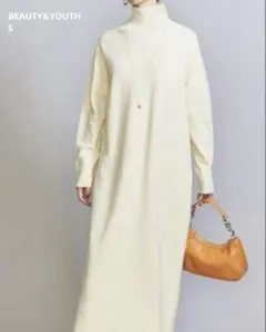 【最終価格】BEAUTY&YOUTH ニットワンピース S アイボリ