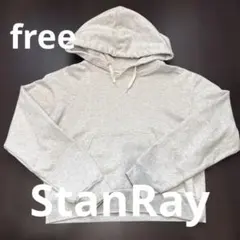 StanRay グレー フード付き クロップドパーカー
