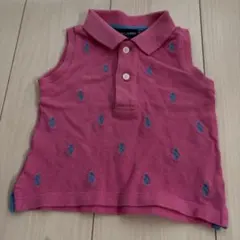 Ralph Lauren ピンク ノースリーブポロシャツ 12M