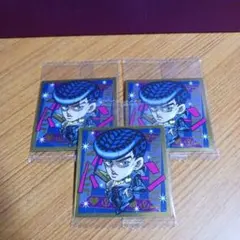 3枚　東方仗助(レア)　ジョジョ ウエハース シール act2