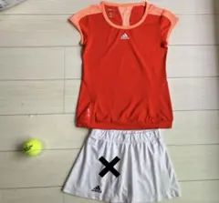 adidasアディダス＊トマトレッド×サーモンオレンジ切り替えデザイントップスのサムネイル