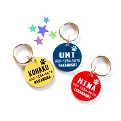 ᕷオリジナル迷子札*.軽量アクリルプレート／ペット用ネームタグ／オーダーのサムネイル