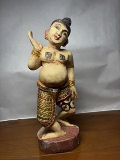 【ヴィンテージ】タイ伝統 サワディー人形 大型65cm 木彫り アジアン雑貨 ヴィンテージ】タイ伝統 サワディー人形 大型65cm 木彫り アジアン雑貨