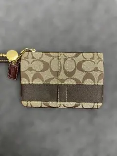 コーチ Coach ポーチ ベージュ ブラウン シグネチャー柄 小物入れ