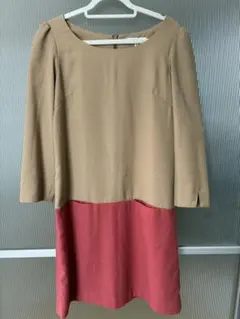 NATURAL BEAUTY BASIC バイカラーワンピース S