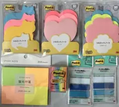 ポストイット　シルエットノート　3種　見出し3個　蛍光付箋