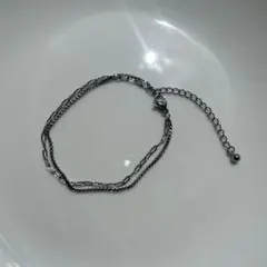 708 ステンレス2連チェーンブレスレット