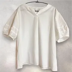 【新品タグ付き】ミッシェルクラン 半袖ブラウス きれいめ オフィス 通勤 上品
