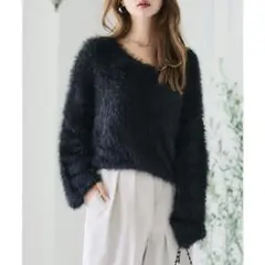 【Growing Rich】シャギーショート丈ニット