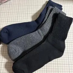 靴下 メンズ 暖かい ソックス 秋冬防寒 厚手 3足セット　25-29cm
